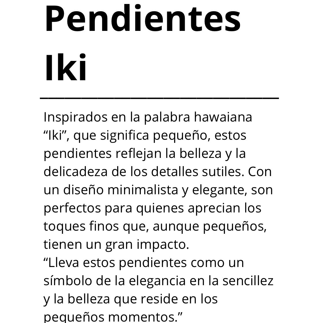 Pendientes Iki