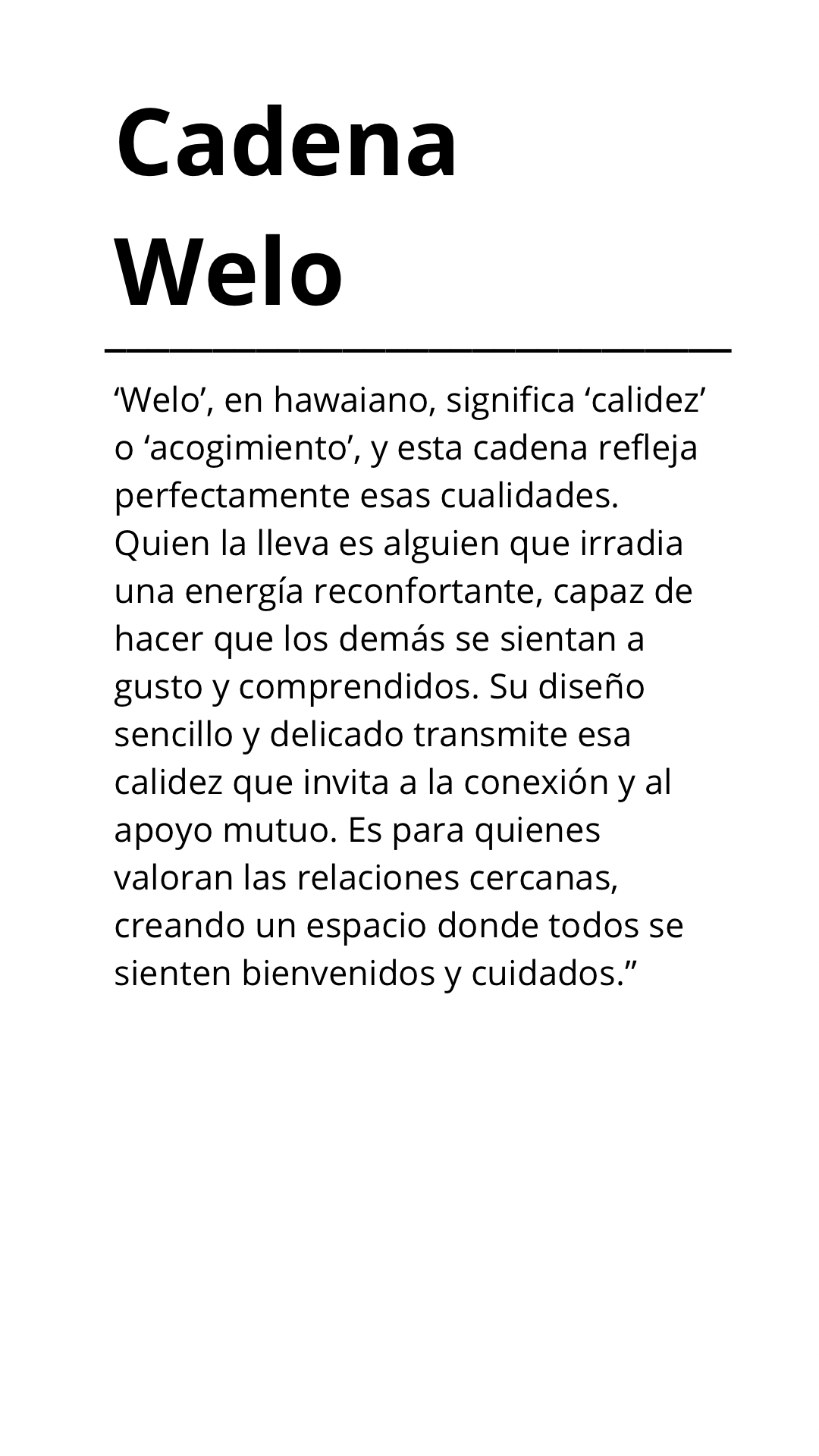 Cadena Welo