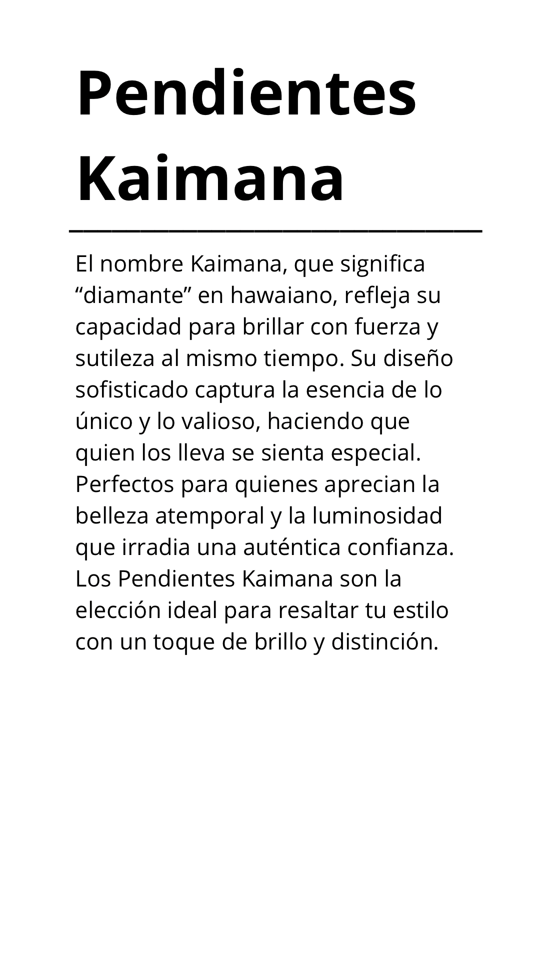 Pendientes kaimana