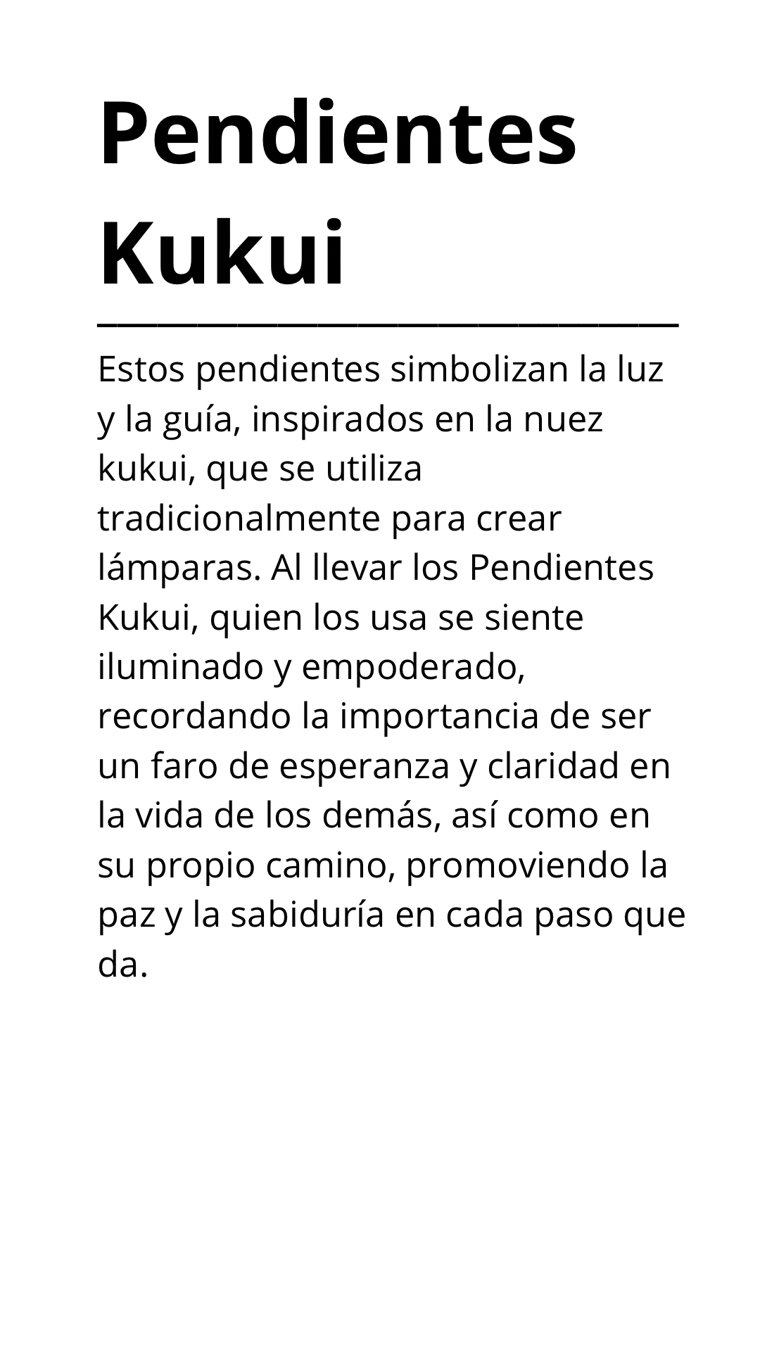 Pendientes Kukui